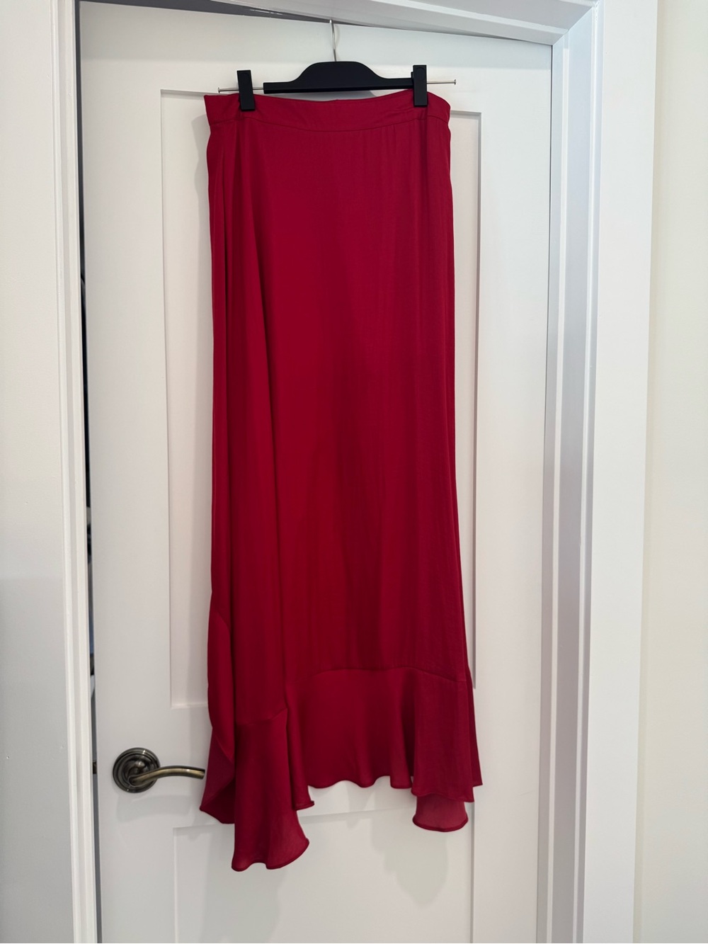 Red Ruffle Tie High-Low Skirt - Picture 2 of 3
